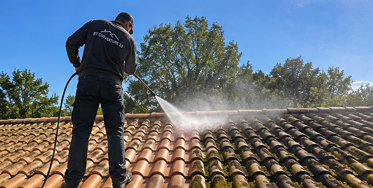 Nettoyage et démoussage de toiture par BT Couverture 33 à Saint-Loubès